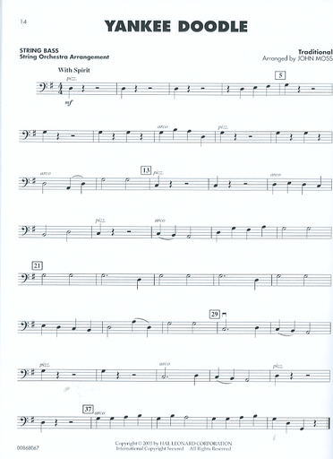 Moss, John: Patriotic Favorites Solos & String Orchestra Arrangements (bass)