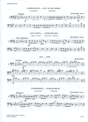 Csath, E.: Performance Pieces for Violoncello, Volume 1 (cello & piano)