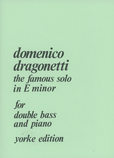 Dragonetti Dragonetti, Domenico: Famous Solo in E minor (bass & piano) - Metzler ...