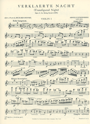 Schoenberg, Arnold: Sextet Verklarte Nacht Op.4 (2 violins, 2 violas, 2 cellos)