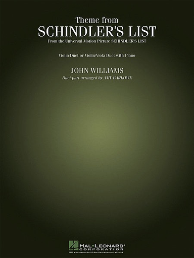 Williams (Barlowe): Theme from Schindler's List (2 violins/violin & viola, piano)
