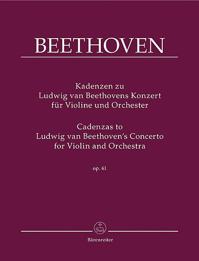 Beethoven, L. (Wulfhorst): Cadenzas to Violin Concerto for Violin and Orchestra op. 61 (violin) Barenreiter