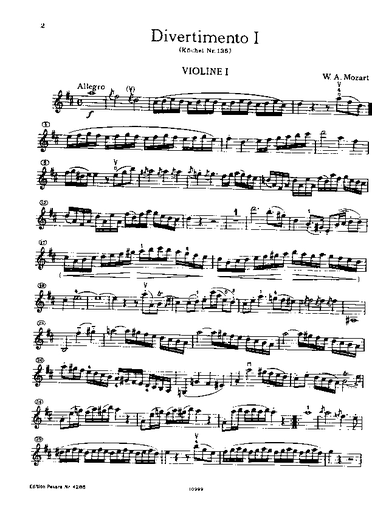 Mozart, W.A.: 3 Divertimenti KV 136, 137, 138 (string quartet)