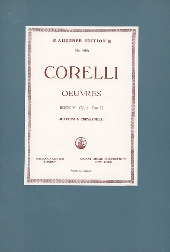 Corelli, A. (Joachim & Chrysander): (Score) Oeuvres - Complete Works, Op.6, Volume V, Part II (mixed ensemble)