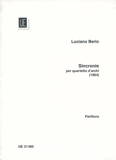 Berio, L.: (Score) Sincronie for String Quartet (string quartet)