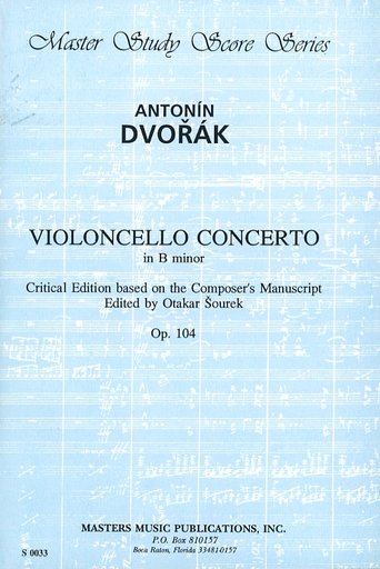 Dvorak, A. (Sourek): (Score) Violoncello Concerto in B minor, Op.104 (cello, and orchestra)