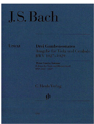 Bach, J.S. (Heinemann, ed.): Sonatas for Viola da gamba and Harpsichord BWV 1027-1029 (viola and piano)