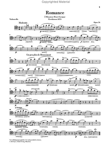 Saint-Saens, C. (Rahmer, ed.): Romances foir Horn and Piano, urtext (cello and piano)