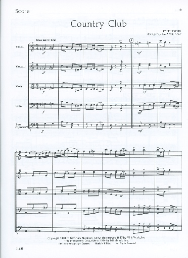 Joplin, Scott (Zinn): Ragtime Favorites for String Quartet (score)