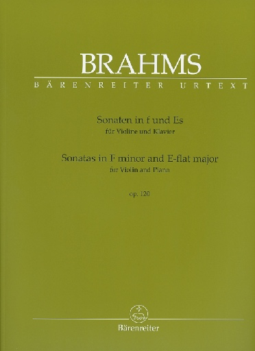 Brahms, Johannes: Sonata in F minor and E-flat major (violin & piano) Barenreiter