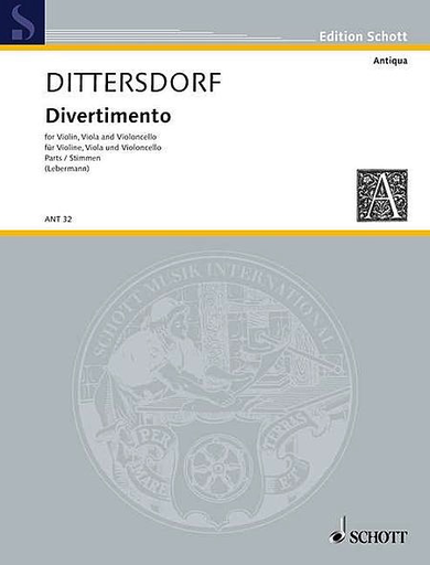 Dittersdorf, von K.D. (Lebermann, ed.): Divertimento Krebbs  131 (violin, viola, and cello)