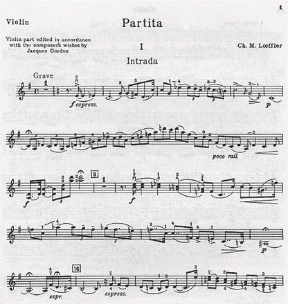 Loeffler, Charles Martin: Partita (violin & piano)