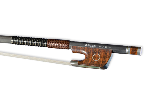 ARCUS A6 carbon fiber round viola bow, silver-mounted, snakewood frog