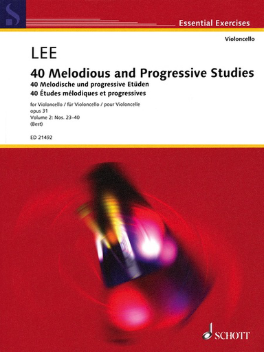Lee, S. (Best): 40 Melodious and Progressive Studies, Op. 31 Volume 2: Nos. 23-40 (cello)