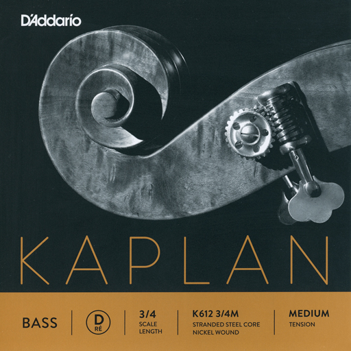 D'Addario Kaplan 3/4 nickel bass D string, medium