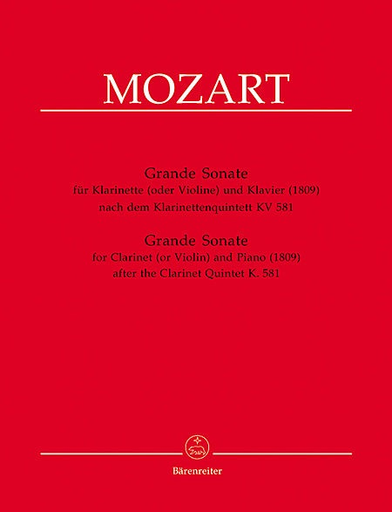 Mozart, W.A.: Grande Sonate KV 581 (violin or clarinet & piano), Barenreiter