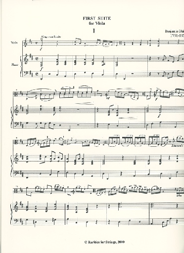 Blake, Benjamin: Solo for for Viola in Three Movements with Cello or Piano Accompaniment.