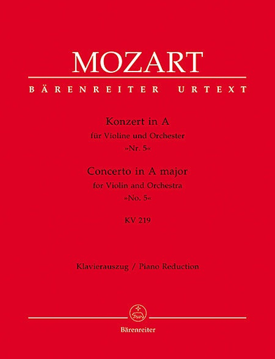 Mozart, W.A.: SCORE Concerto No.5 in A K.219, Barenreiter