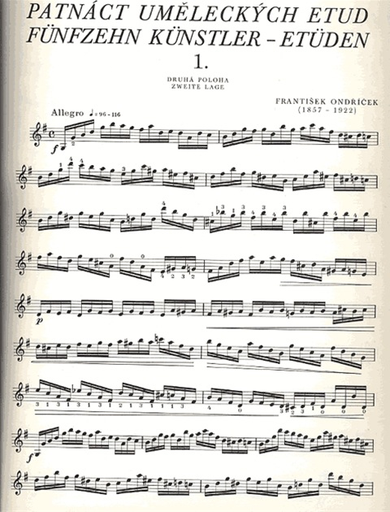 Ondricek, Frantisek: Funfzehn Etuden. (Etuden Nr. 2, 3, 15 mit Klavierbegleitung) Barenreiter