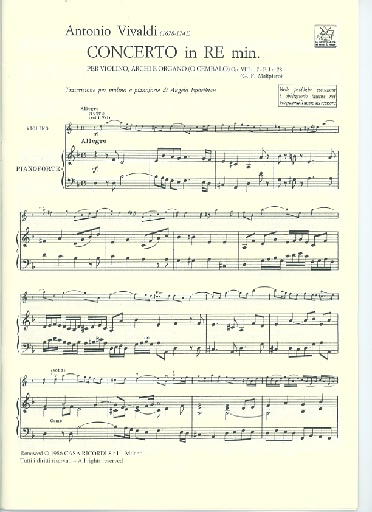 Vivaldi, A.: Concerto in d minor T.82 (violin & piano)