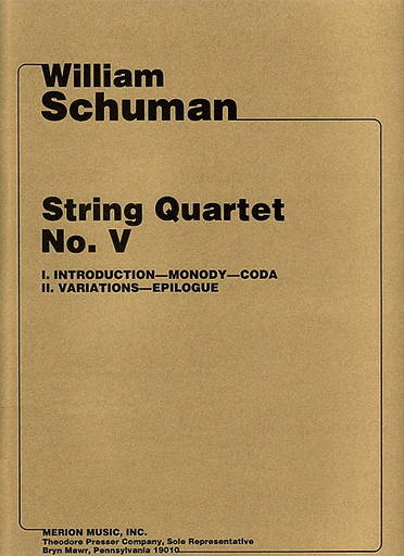 Schuman, William: String Quartet No. 5 (score and parts)