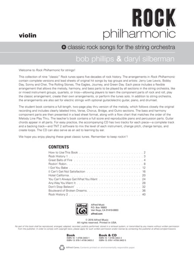 Phillips, B. & Silberman, D.: Rock Philharmonic (violin & CD)