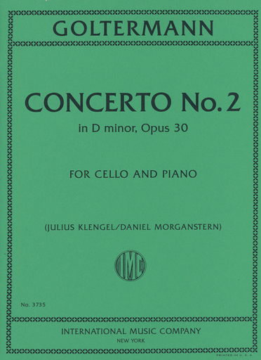 Goltermann, G. (Klengel/Morganstern): Concerto No.2 in D minor, Op.30 (cello, and piano)