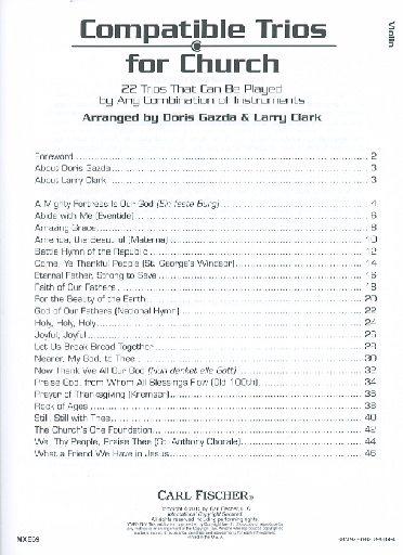 Clark, Larry & Gazda, Doris: Compatible Trios for Church-22 Trios That Can Be Played by Any Combination of Instruments (3 violins)
