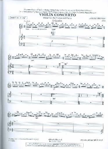 Matheson, James: Violin Concerto (solo part and piano reduction)