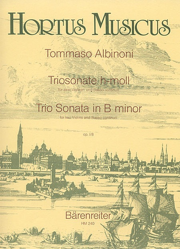 Albinoni, Tomaso: Trio Sonata in B minor Op.1/8 (2 violins, Cello and piano) Barenreiter