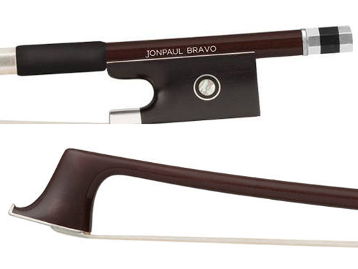 JonPaul Bravo 4/4 brown carbon composite violin bow with nickel mounted ebony frog, USA (Discontinued)