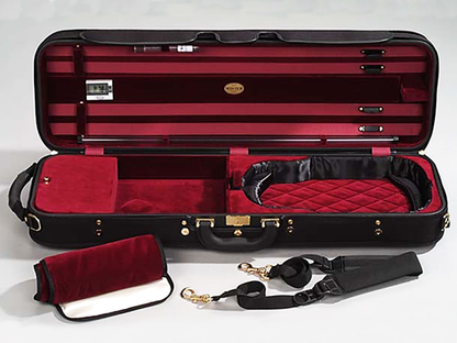 Jakob Winter German Master oblong violin case, Black exterior,