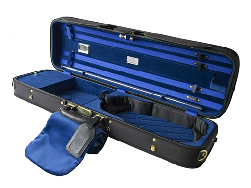 Jakob Winter German Master oblong violin case, Black exterior,
