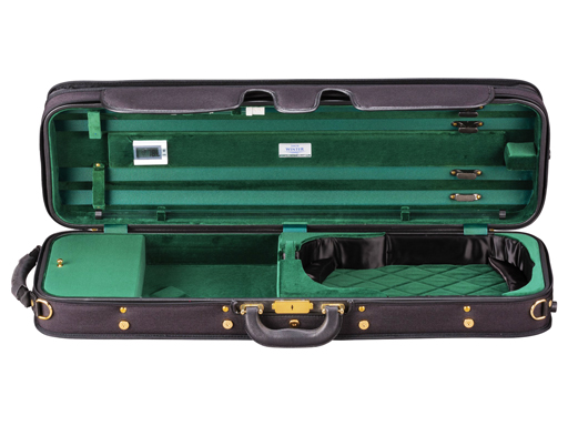Jakob Winter German Master oblong violin case, Black exterior,
