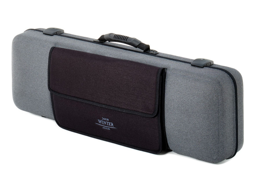 Jakob Winter Greenline grey oblong violin case, 4/4-3/4, w. detachable pocket, GERMANY