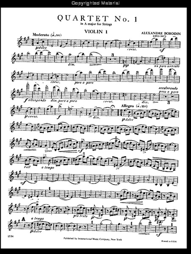 Borodin, Alexander: Quartet No. 1 in A major (string quartet)
