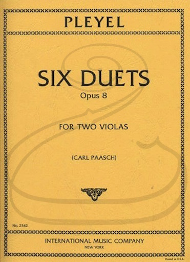 Pleyel (Paasch): Six Duets, Op.8 (2 violas) International