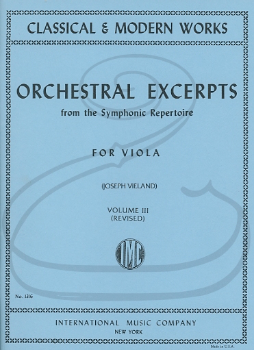 Vieland: Orchestral Excerpts from the Symphonic Repertoire for Viola, Vol.3 - REVISED (viola) International