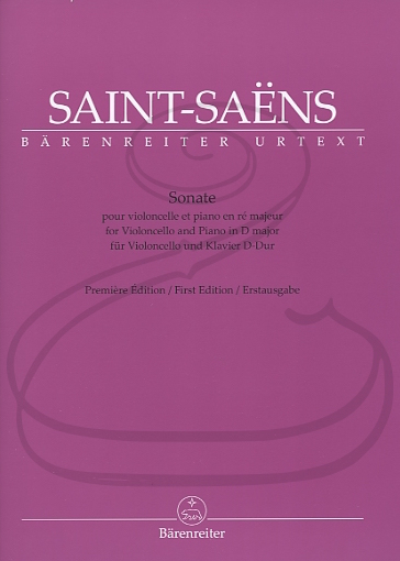 Saint-Saens (Herlin): Sonata in D Major - INCOMPLETE/URTEXT (cello & piano) Barenreiter