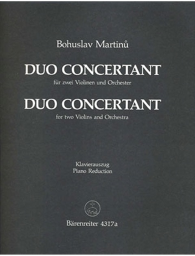 Martinu, Bohuslav: Duo Concertant for Two Violins (2 violins & piano) Barenreiter