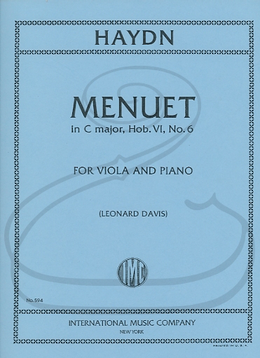 Haydn, F.J. (Davis) : Menuet in C Major, Hob.VI, No.6 - TRANSCRIBED (viola & piano) International