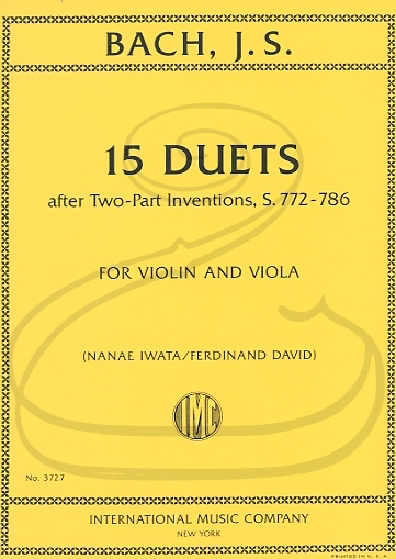 Bach, J.S. (Iwata/David): 15 Duets after Two-Part Inventions, S.772-786 (violin & viola) International