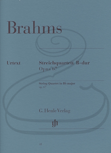 Brahms (Reiser): String Quartet in Bb Major, Op.67 (string quartet) Henle Verlag