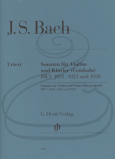 Bach, J.S. (Eppstein): 3 Sonatas, BWV1020, 1021, & 1023 - URTEXT (violin & harpsichord) Henle Verlag