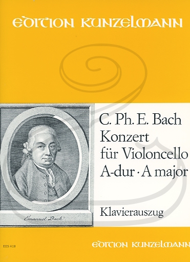 Bach, C.P.E. (Kneihs): Concerto in A Major - AUGMENTED (cello & piano) Edition Kunzelmann
