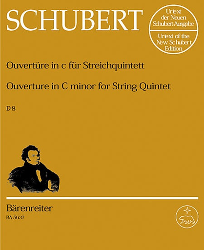 Schubert, Franz (Chusid): Overture in c minor Urtext (2 violins, 2 violas, Cello) Barenreiter