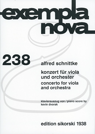 Schnittke (Dvorak): Concerto for Viola & Orchestra (viola & piano reduction) Edition Sikorski