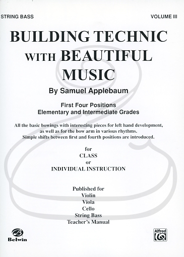Applebaum: Building Technic with Beautiful Music, Vol.3 (bass) Belwin Mills Publishing