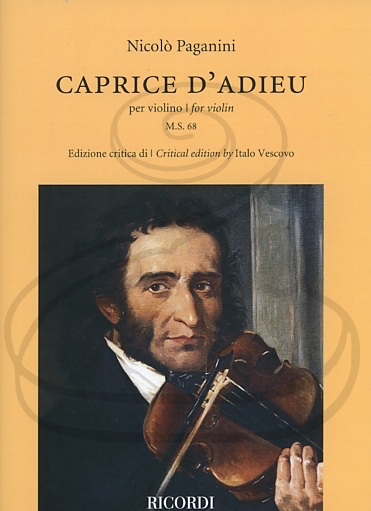 Paganini (Vescovo): Caprice D'adieu, MS68 - CRITICAL EDITION (violin) Ricordi
