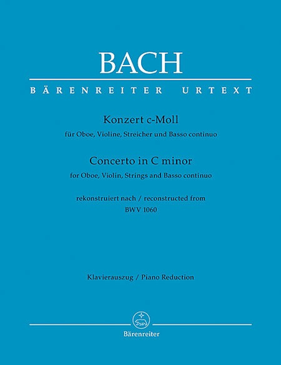 Bach, J.S. (Fischer): SCORE Concerto in C minor for Oboe & Violin BWV 1060, Barenreiter